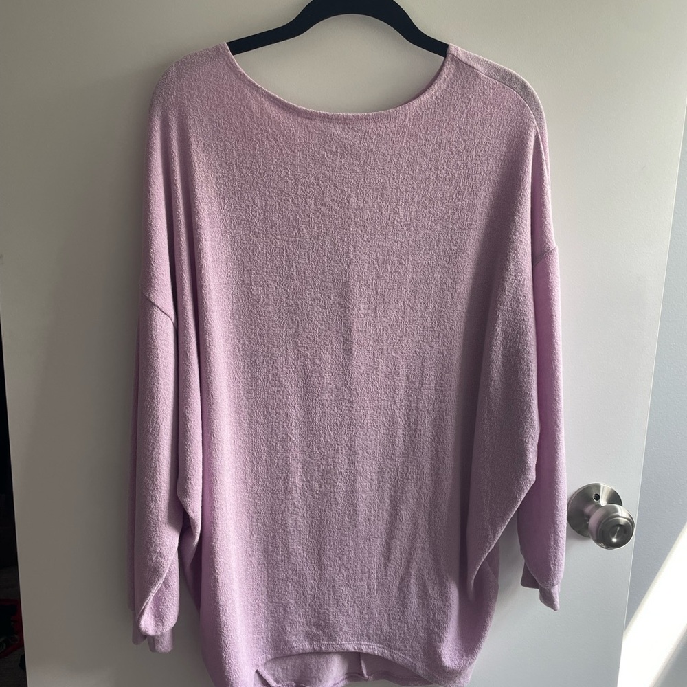 Francesca's Collections Purple Crew Neck Sweater
